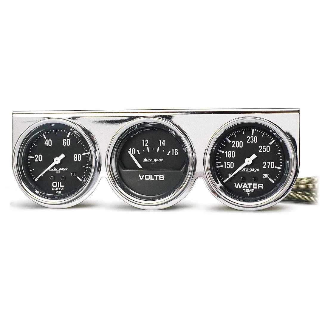 2399 – AUTO METER Gauge Oil Pressure/ Voltmeter/ Water Temperature, Includes 3 Analog Gauges: Mechanical Oil Pressure...